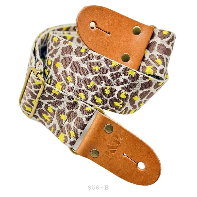PP Guitar Strap Praise Jacquard Plaid Leopard Print Wholesale Folk