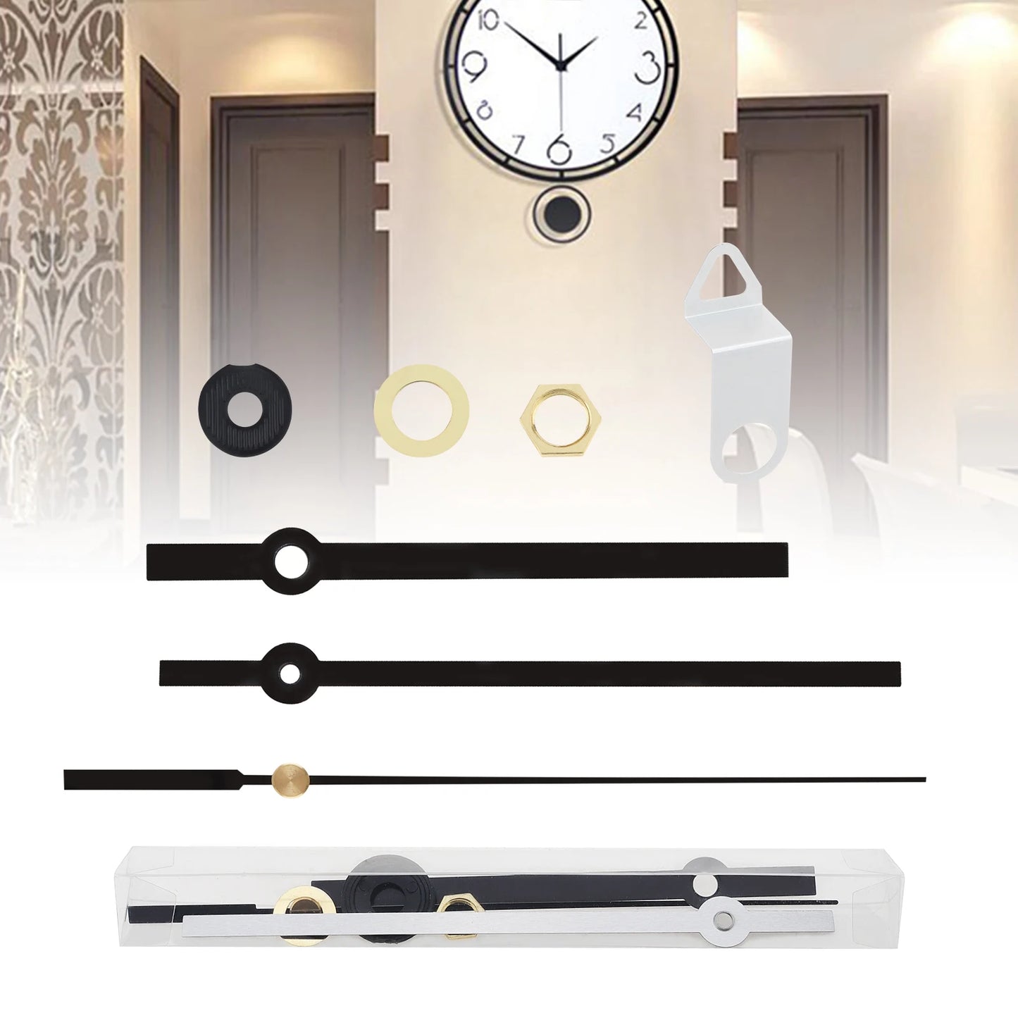 Quartz Battery Operated Silent Wall Clock Movement Mechanisms for DIY / Repair, Clock Parts Replacement Peaceful Pleasures Health and Wellness