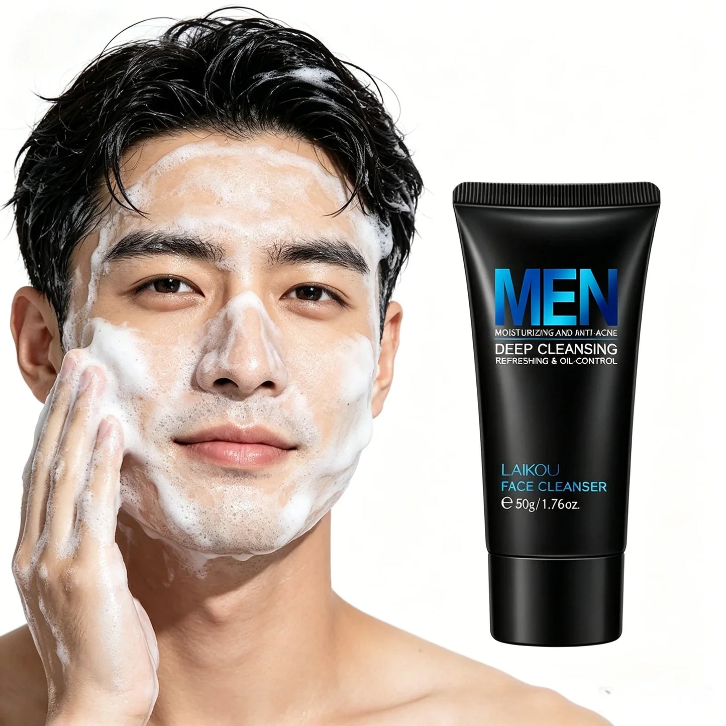LAIKOU Men's Face Cleanser – Oil Control Deep Clean 50g