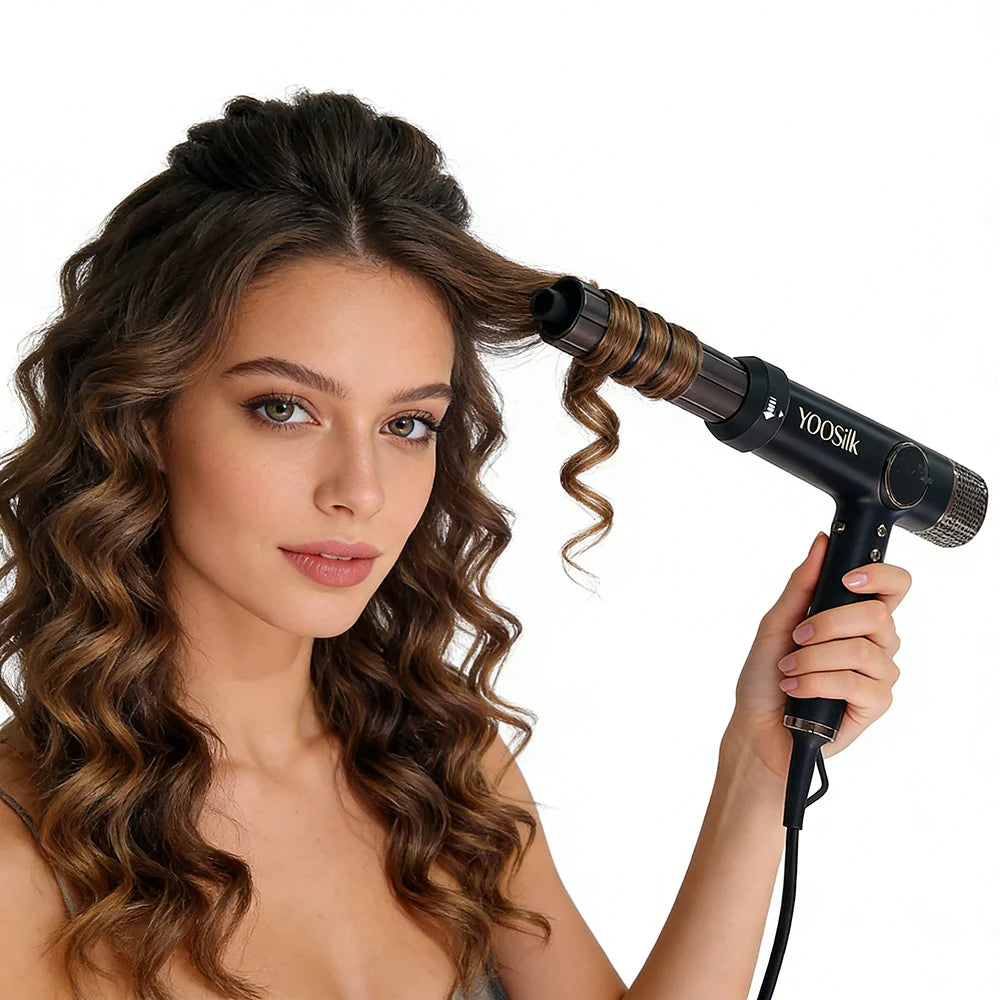 5-in-1 Negative Ion Hair Dryer with Air Warp Styling Curling Iron 1800W Powerful High Speed Low Noise Brushless Blow Dryer Peaceful Pleasures Health and Wellness