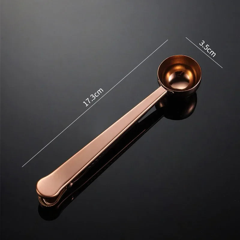 Stainless Steel Coffee Measuring Spoon with Bag Clip