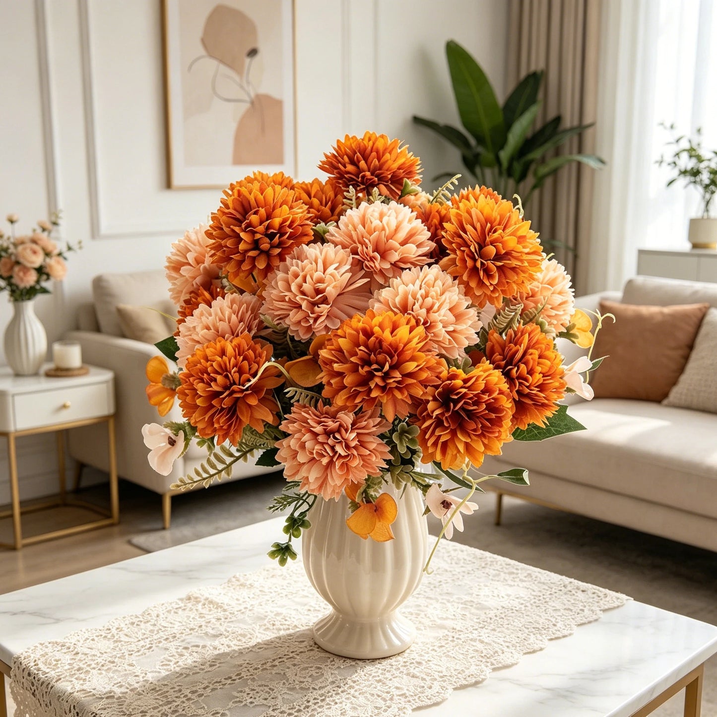 Silk Ball Chrysanthemum Artificial Flowers | Wedding & Home Décor