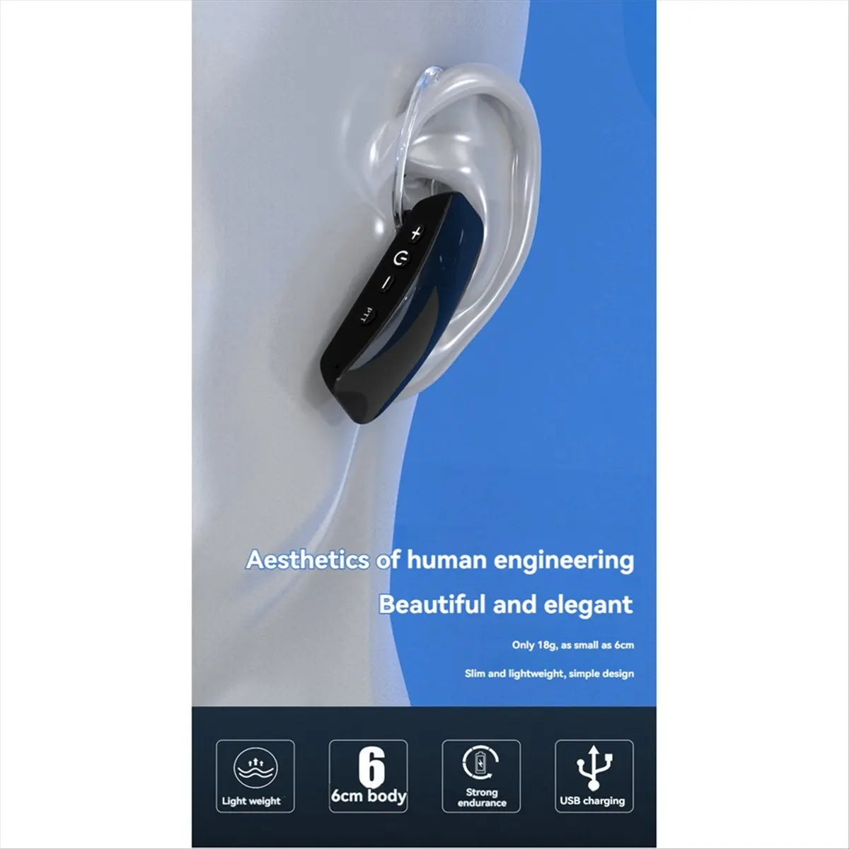 Mini Ear-Hook Walkie Talkie Headset | 16-Channel, 500m Range Peaceful Pleasures Health and Wellness