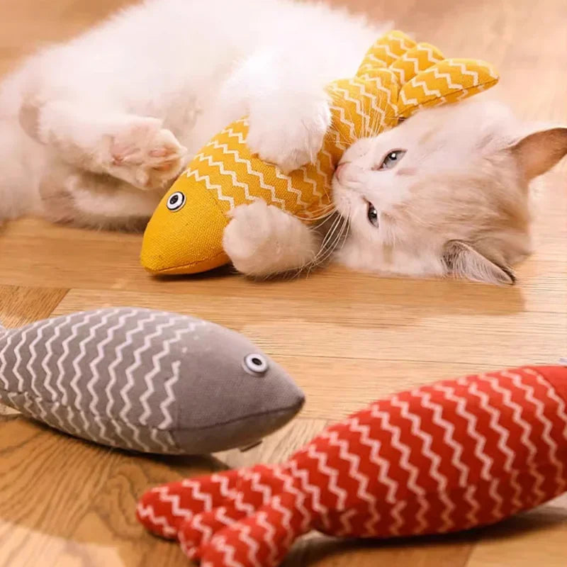 Cat Mint Fish Plush Toy – Teething Chew Stick for Cats