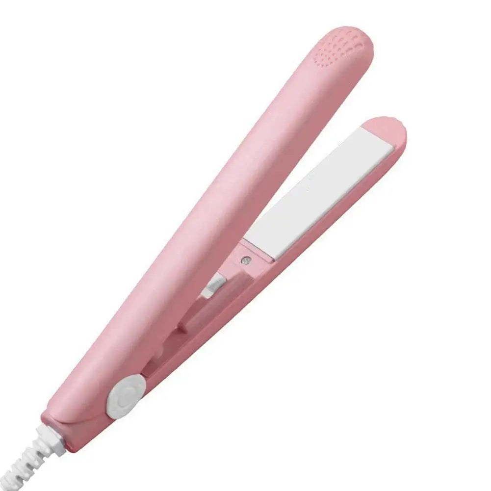 2-in-1 PTC Hair Straightener Styling Appliances Hot Combs Tools Heated Flat Iron Beard Styler Professional Brush Curling Iron Peaceful Pleasures Health and Wellness pink