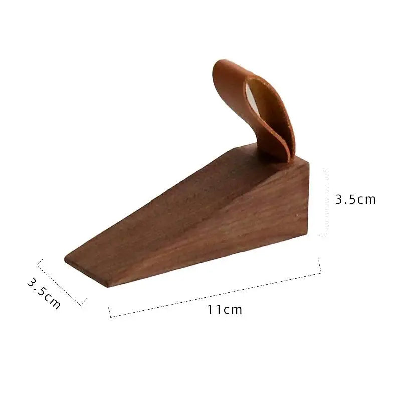 Solid Wood Door Stopper Wedge – Beech & Black Walnut Décor Wood Door Stopper Peaceful Pleasures Health and Wellness S2