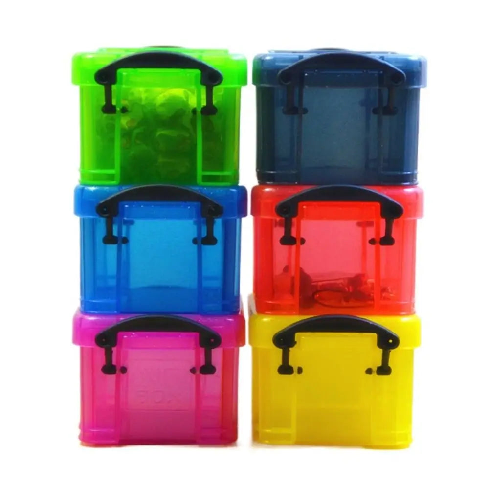 Multi-functional Mini Buckle Storage Box Candy Color Minimalism Mini Storage Container Transparent Plastic Desktop Organizer Box Peaceful Pleasures Health and Wellness