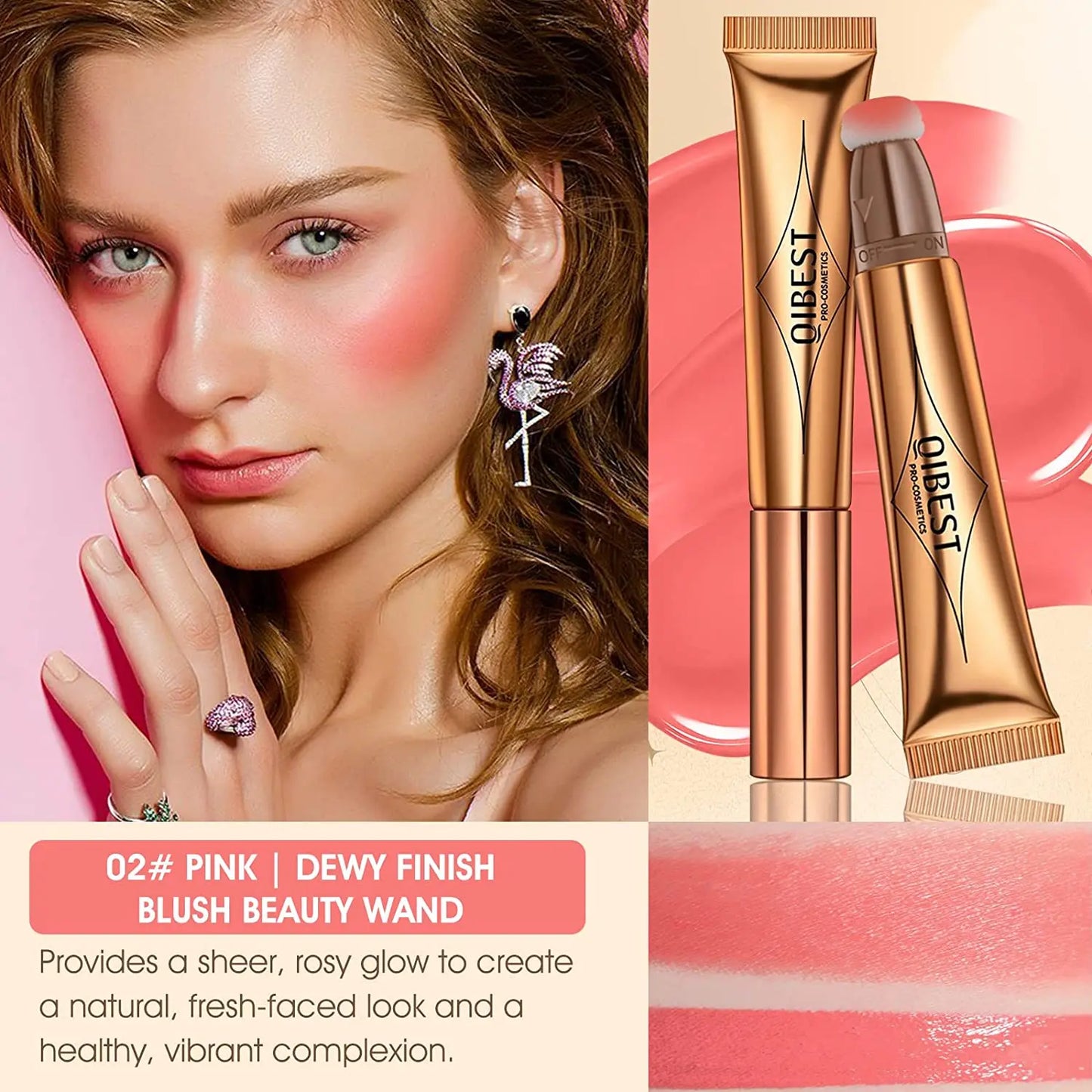 QIBEST Watercolor Liquid Blush For A Radiant And Sculpted Look Makeup Highlighter Contour Face Blusher Cosmetics For Women Peaceful Pleasures Health and Wellness 2