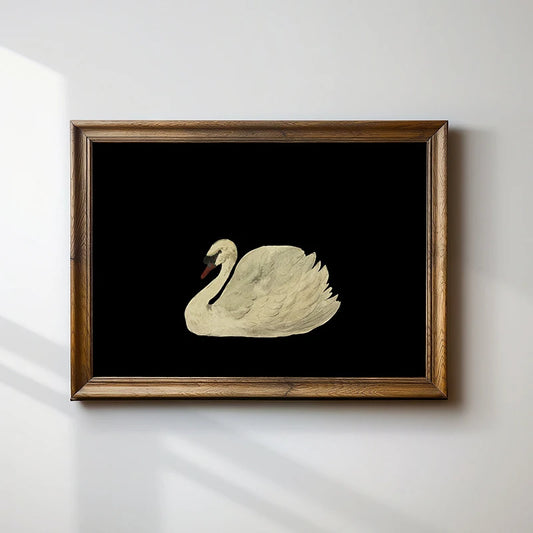 Antique Swan Watercolor Canvas Wall Art | Farmhouse Decor Canvas Wall Art Print Peaceful Pleasures Health and Wellness