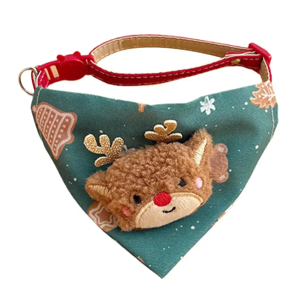 Adjustable Christmas Scarf For Dog Cat Saliva Towel Fashionable Neck Scarf Ring Triangle Bib Neckerchief Pet Supplies Peaceful Pleasures Health and Wellness 04