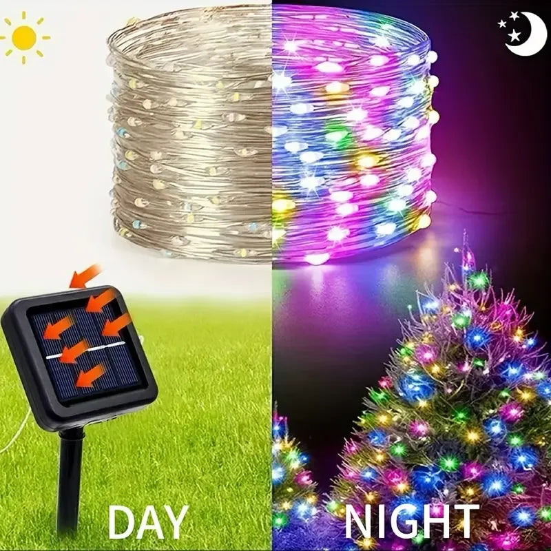 Solar Fairy String Lights Outdoor 8-Mode LED Waterproof