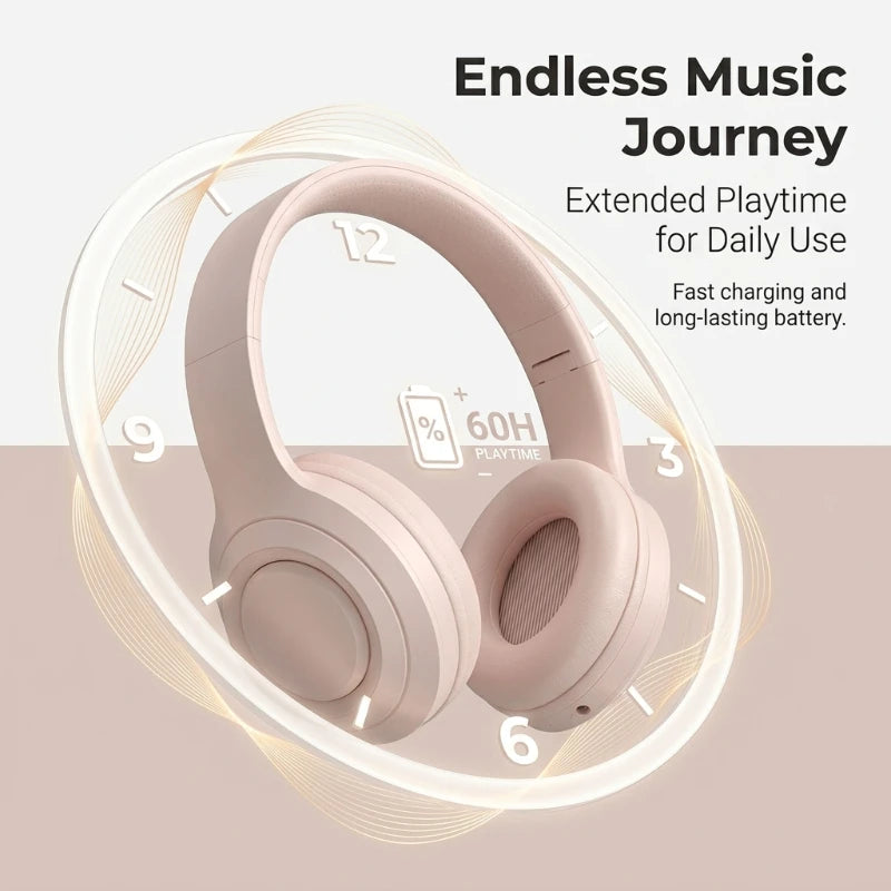 M5 Over Ear HIFI Stereo Headsets Wireless Bluetooth 5.3 Headphones Sports Gaming Earphones Support TF/AUX noise reduction Peaceful Pleasures Health and Wellness