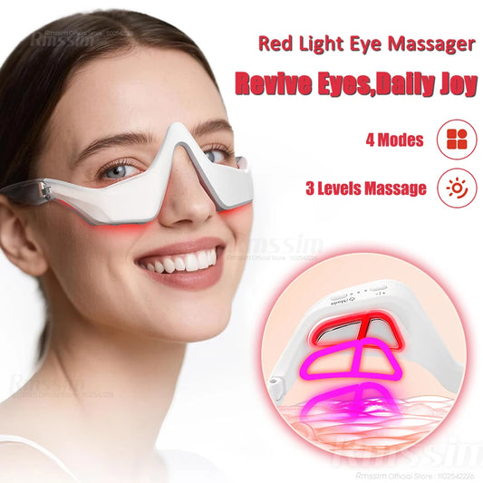 Eye Massager 3D Red Light EMS Eyes Relax Massager Fatigue Relief Lighten Dark Circles Smooth Eye Fine Line Beauty Eye CareDevice Peaceful Pleasures Health and Wellness
