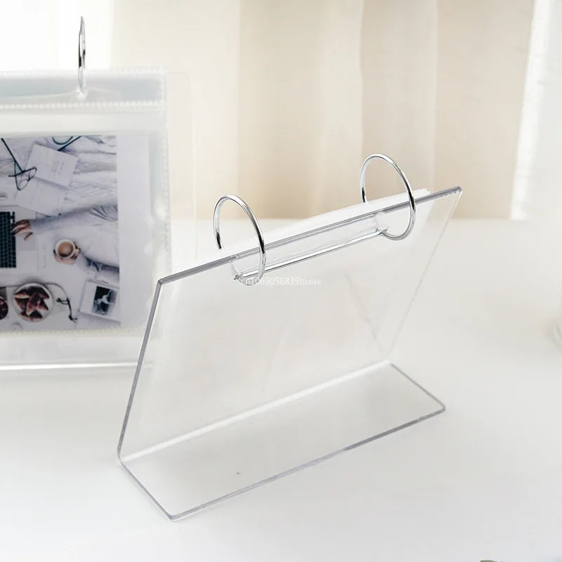 Tabletop Photo Frame Photo Album 68 Pockets Desk Calendar Album Mini Poster Frame Acrylic Display Sign Holder Photocard Holder Peaceful Pleasures Health and Wellness