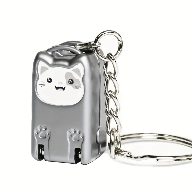 Kitten Keychain Rotary Nail Clipper – Foldable Stainless Steel