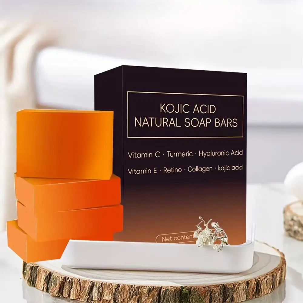 4-Pack Lemon Kojic Acid & Turmeric Handmade Soap – Unisex
