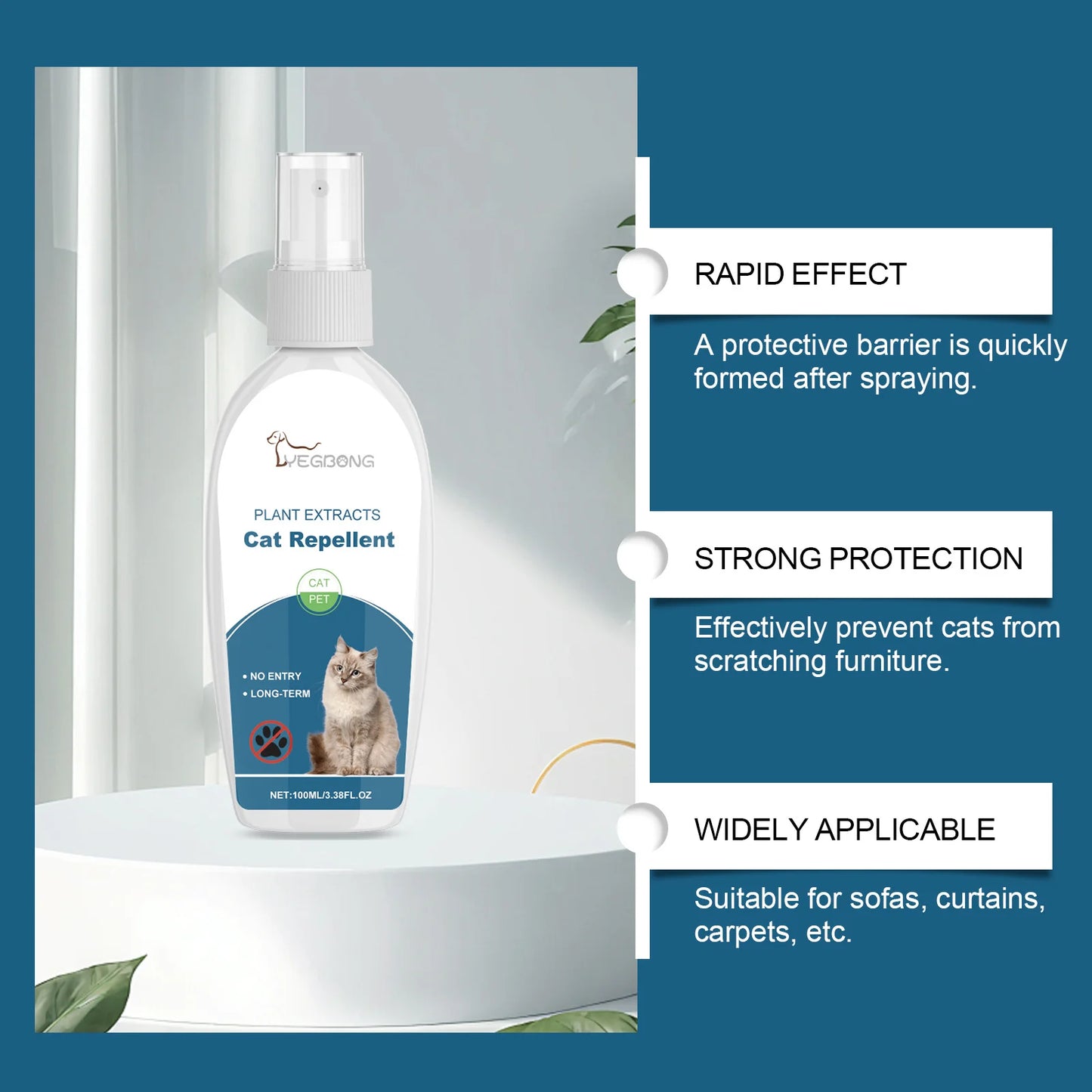Cat Deterrent Spray – Anti-Scratch Furniture Protector 100ml