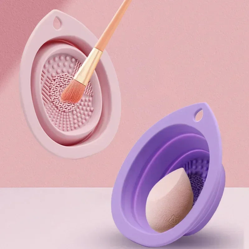 Silicone Makeup Brush Cleaner Foldable Washing Bowl