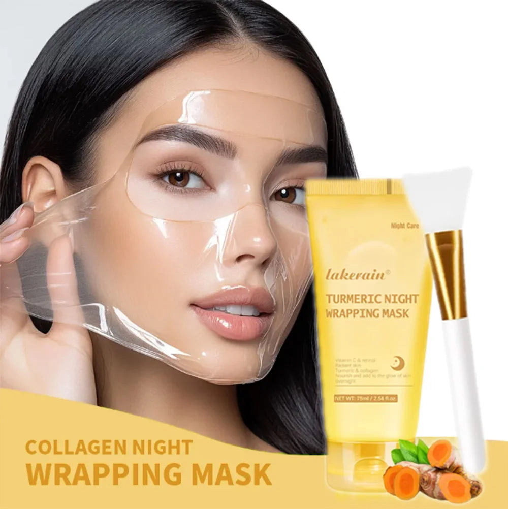 Overnight Wrapping Peel Off Mask Kojic Acid Turmeric Nourishes Hydrolyzed Collagen Glowing Skin Skin Firmnes Korean Skincare Peaceful Pleasures Health and Wellness