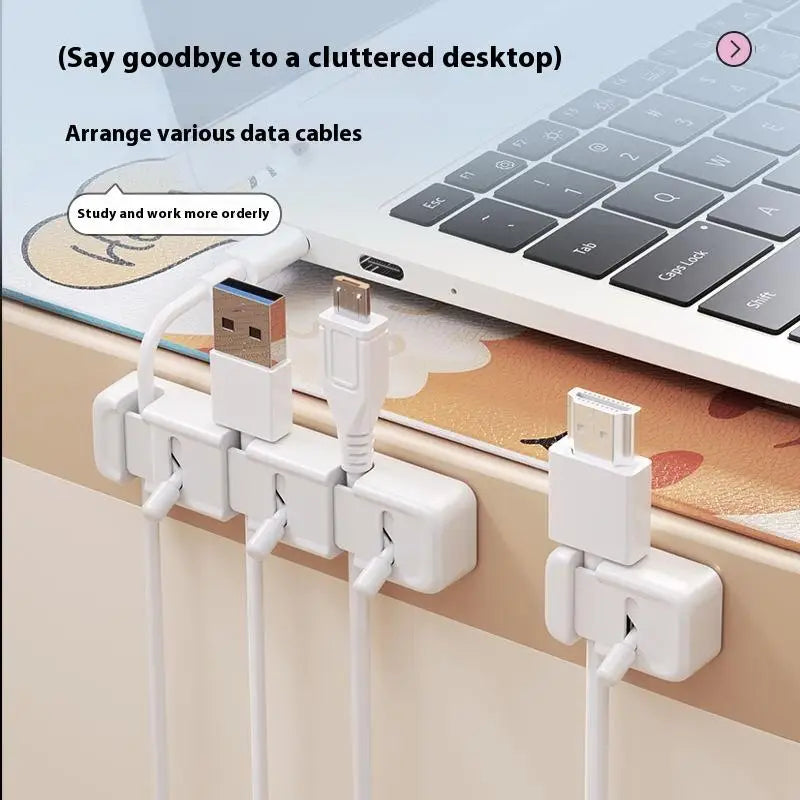 New 1Pcs Charging Cables And Data Wires Accessory Desktop Cable Management Clip Simple No-Drill Edge-Mounted Cord Organizer Peaceful Pleasures Health and Wellness