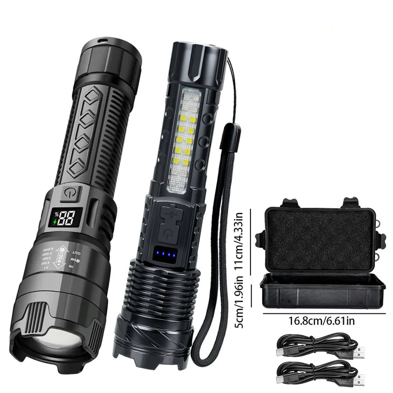 ZHIYU 2000LM Rechargeable LED Flashlight | Zoomable Tactical Torch