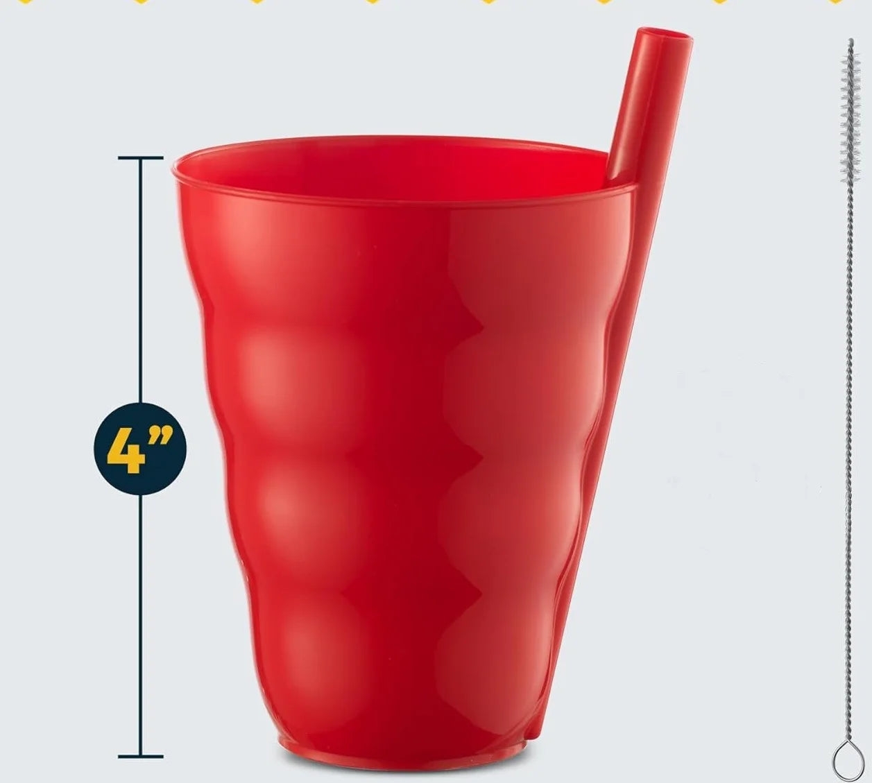 Pack of 4 10OZ Direct Cup with Straw for Kids Cup with Built in Straw Stackable BPA-Free Plastic Sip-A-Cup Drink Tumblers Milk Peaceful Pleasures Health and Wellness