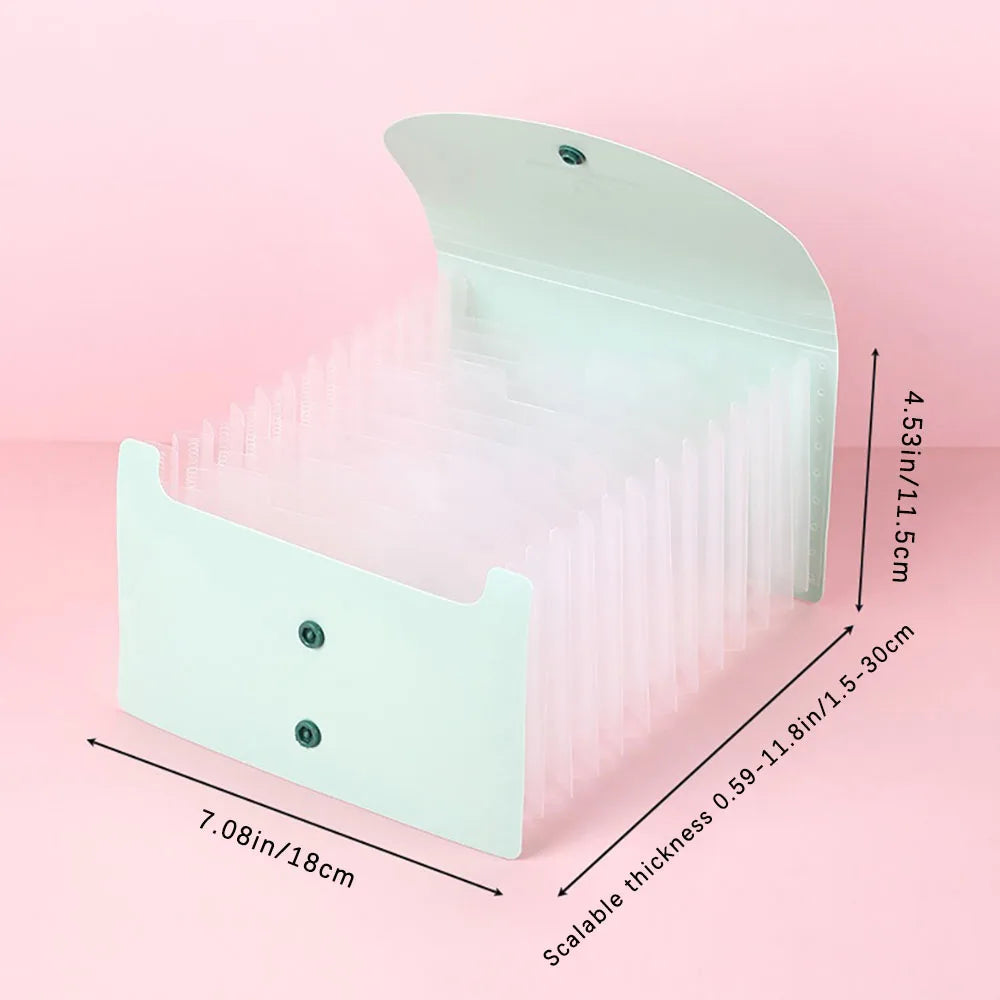 A6 File Storage Bag 13 Layer Classified Invoice Folder Waterproof PP