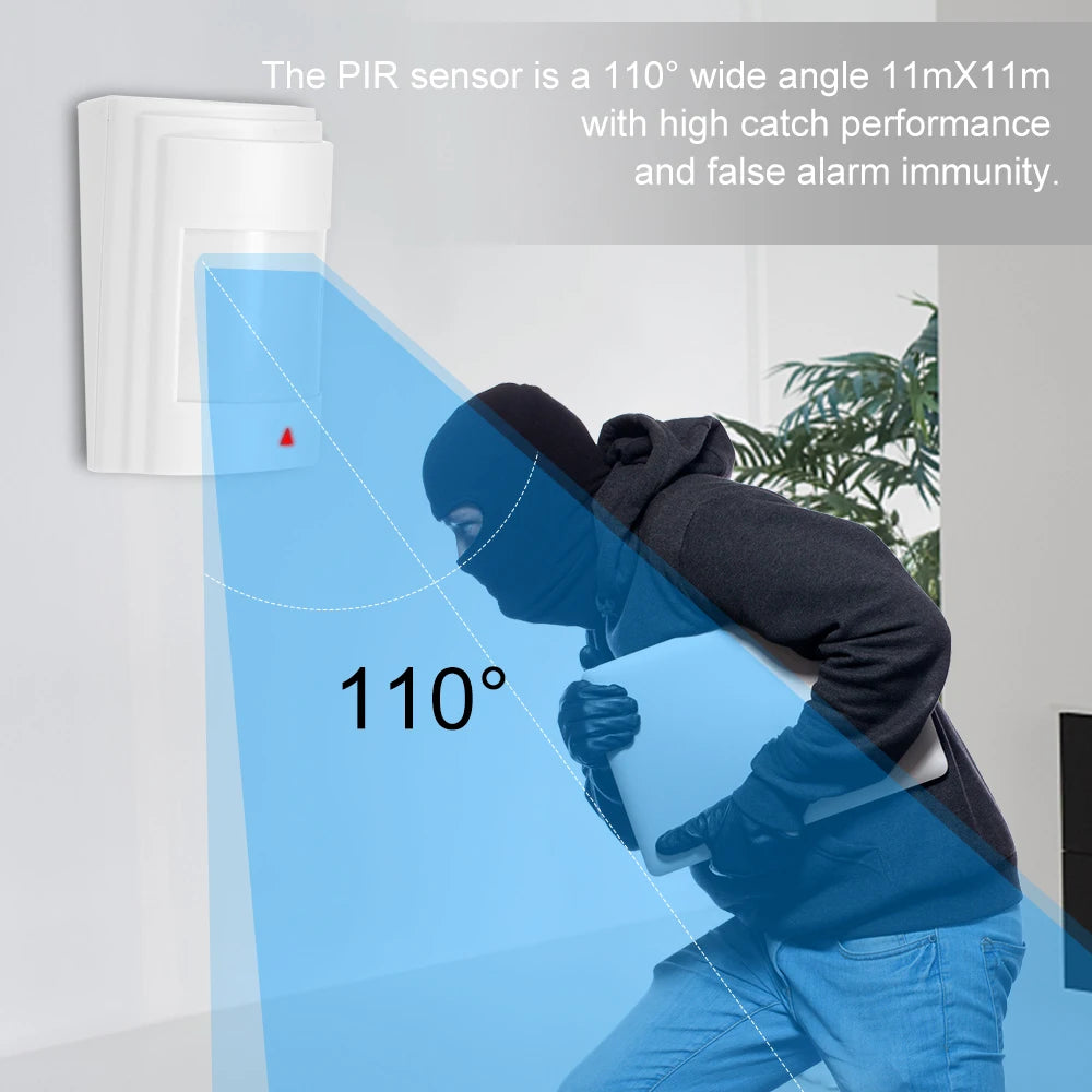 Pet-Immune Wired PIR Motion Sensor | 110° Dual Infrared Alarm