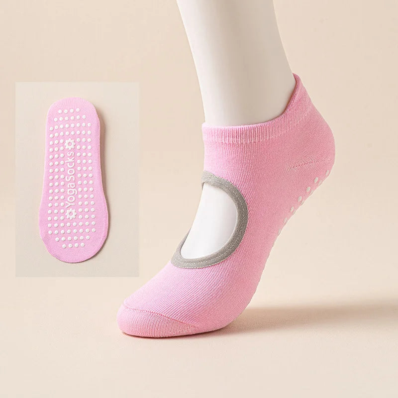 Professional Yoga Socks for Women, Anti Slip Pilates Beginners, Indoor Use Floor Exercise Socks, Cross Straps Yoga Fitness Socks Peaceful Pleasures Health and Wellness 1pair