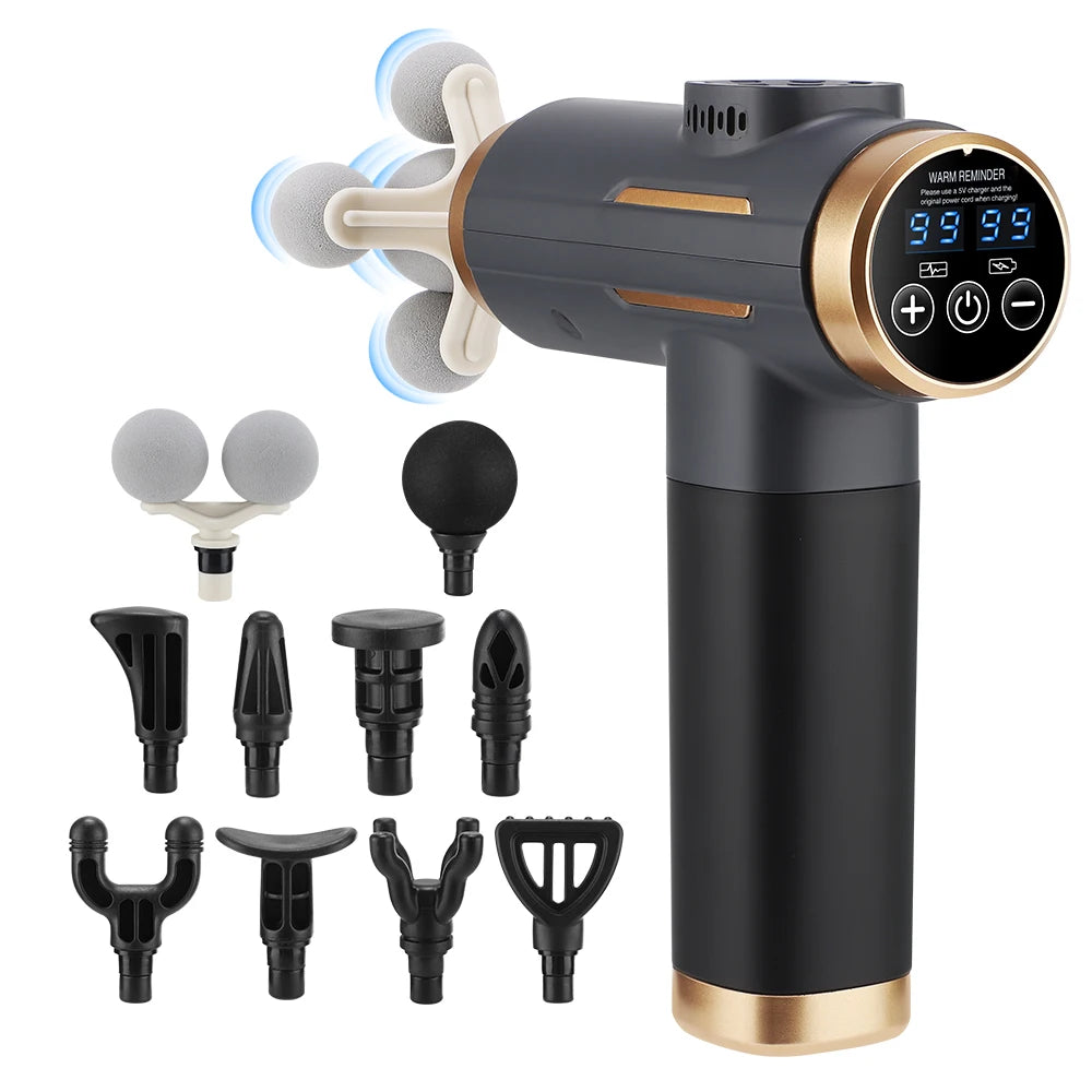 Cordless Percussion Massage Gun 3200RPM Deep Tissue 99 Speeds 11 Heads Office Neck & Shoulder Massager for Post-Workout Recovery Peaceful Pleasures Health and Wellness Deep TissueMassage