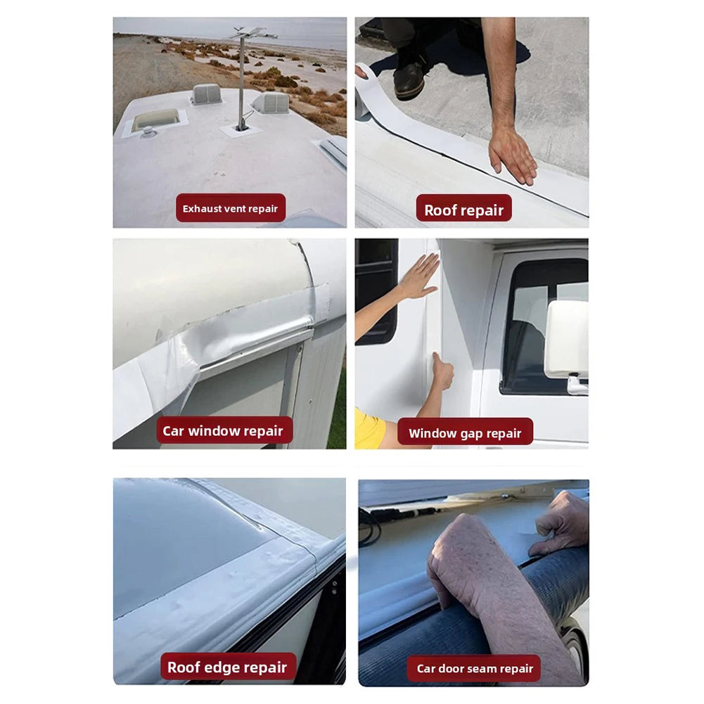 RV Sealing Tape,Weatherproof Waterproof High Temperature Resistant Repair Tape,High Viscosity Car Top/Roofs Repair Sealing Tape Peaceful Pleasures Health and Wellness