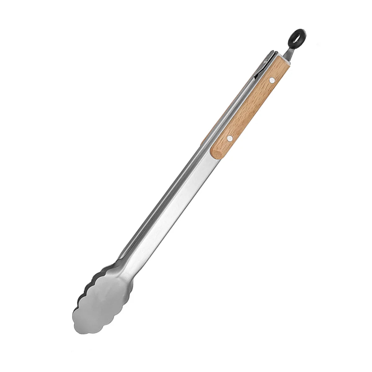 Stainless Steel Cooking Tong with Oak Handle, Barbecue Tong Salad Tong with Locking Ring, Kitchen Gadget for Salad Grilling BBQ Peaceful Pleasures Health and Wellness 14 inch China Mainland