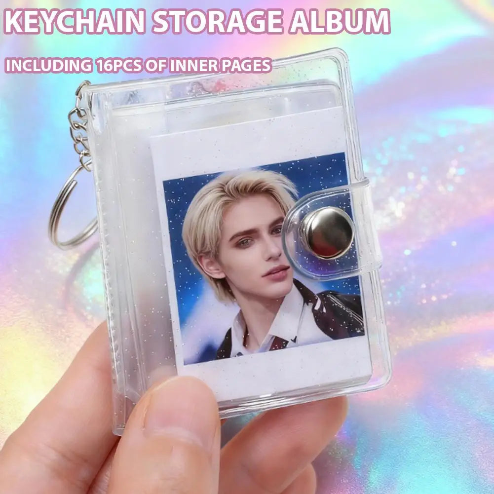 Mini Keychain Photo Album – 16-Page PVC Pocket Card Holder Keychain Photo Album Peaceful Pleasures Health and Wellness