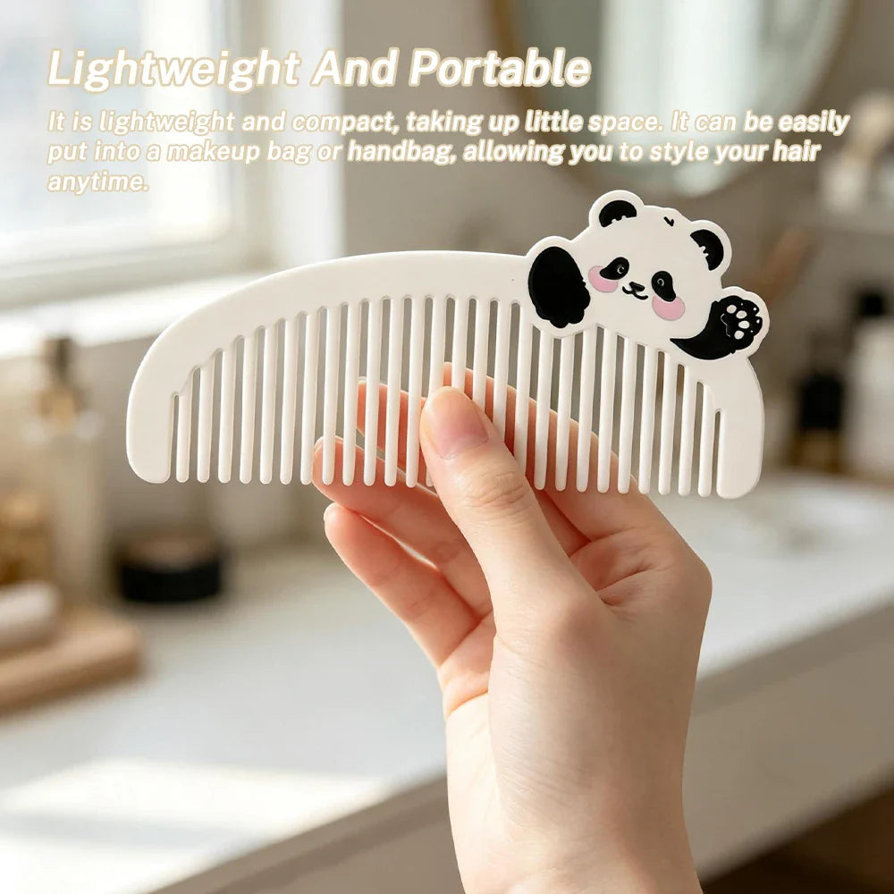 Cute Panda Wide Tooth Pocket Comb – Portable Travel Comb