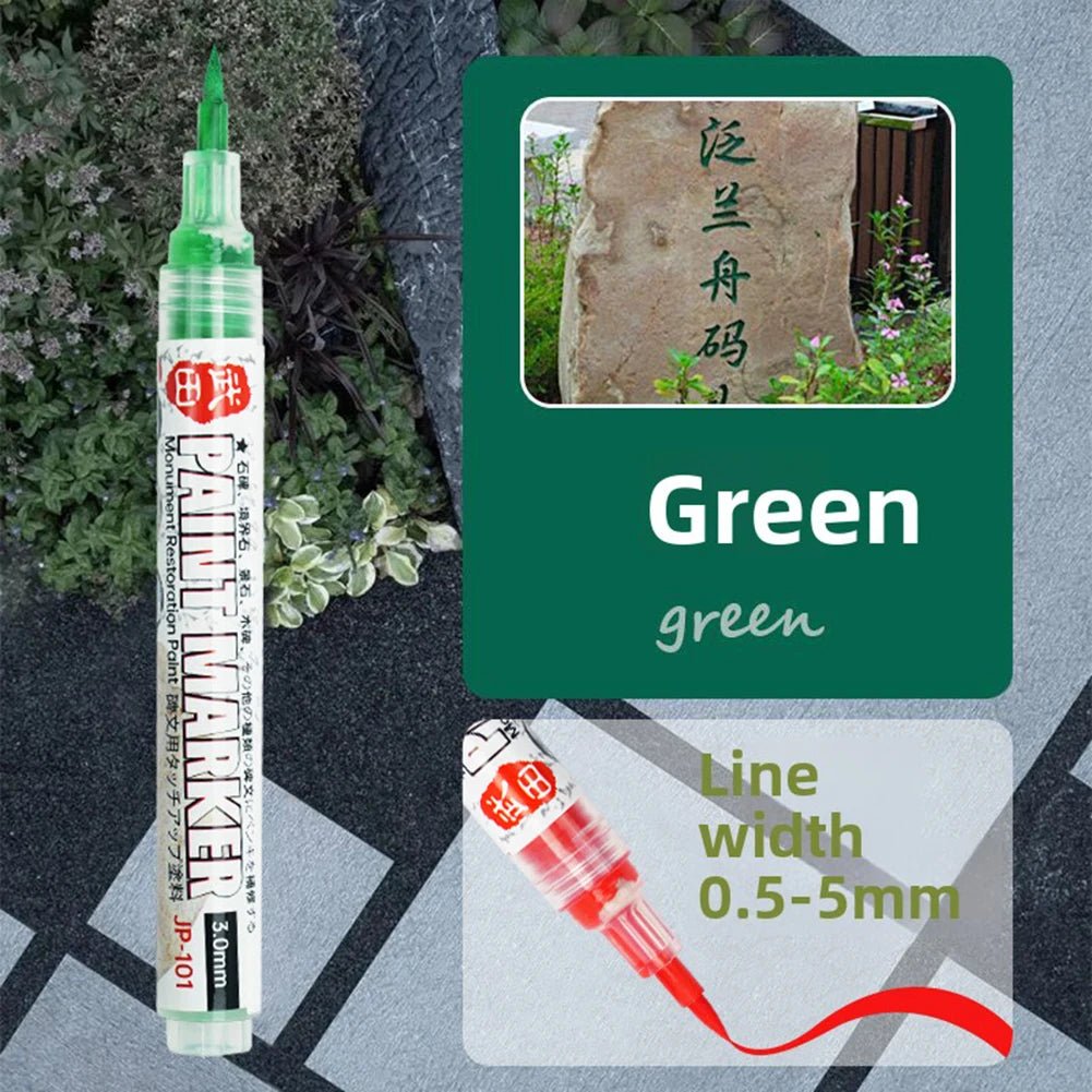 Tombstone Inscription Touch-Up Pen,Fast-Drying & Smudge-Proof Non Fading Outdoor Marker Pen,Waterproof Rock Painting Marker Pen Peaceful Pleasures Health and Wellness