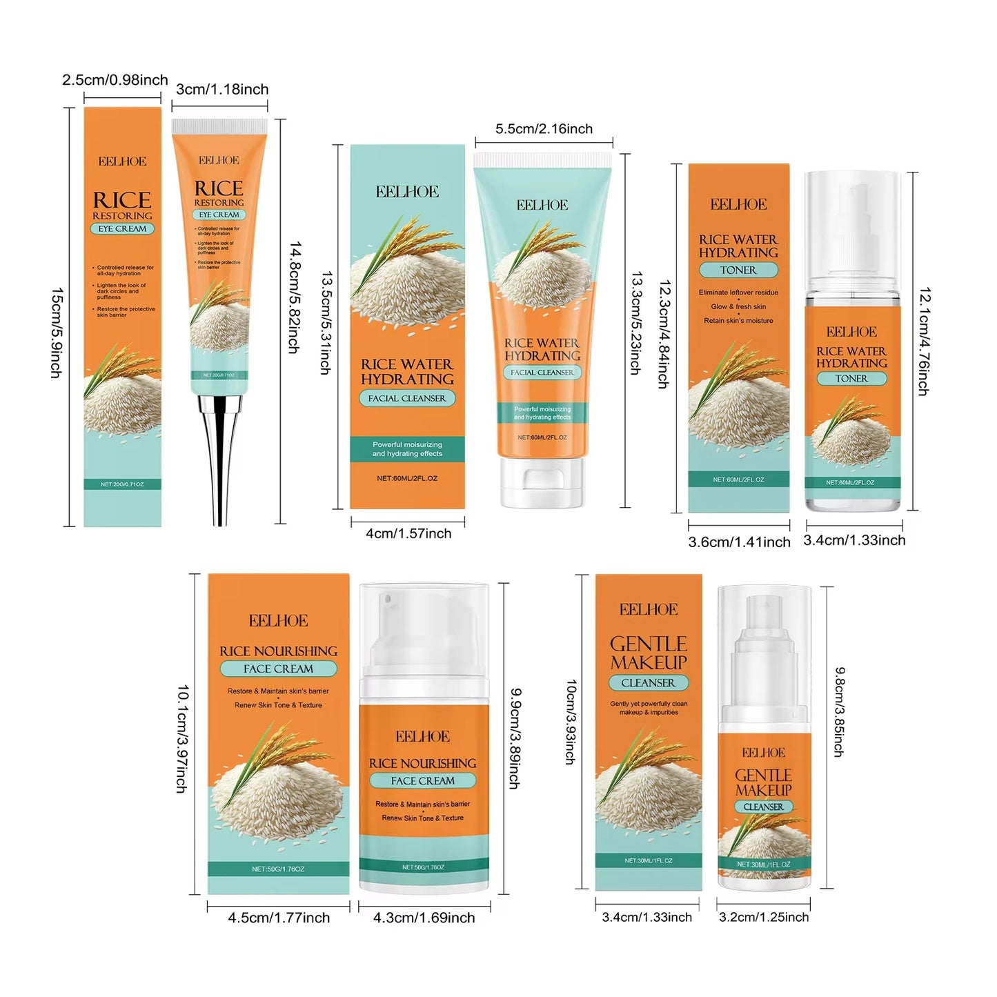 Rice Skincare 5-in-1 Set – Brighten, Hydrate & Glow