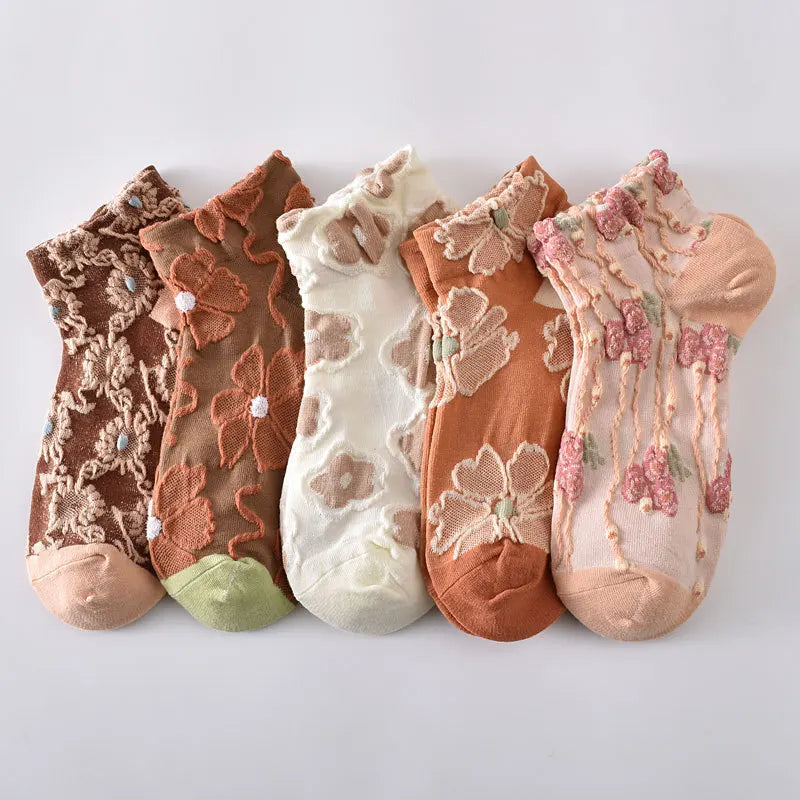 Floral Kawaii Women's Short Socks | Harajuku Korea Style