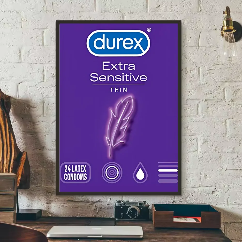 Retro Condom Brand HD Poster | PVC Waterproof Wall Art Wall Art Poster Peaceful Pleasures Health and Wellness z3 40X50cmNoframe
