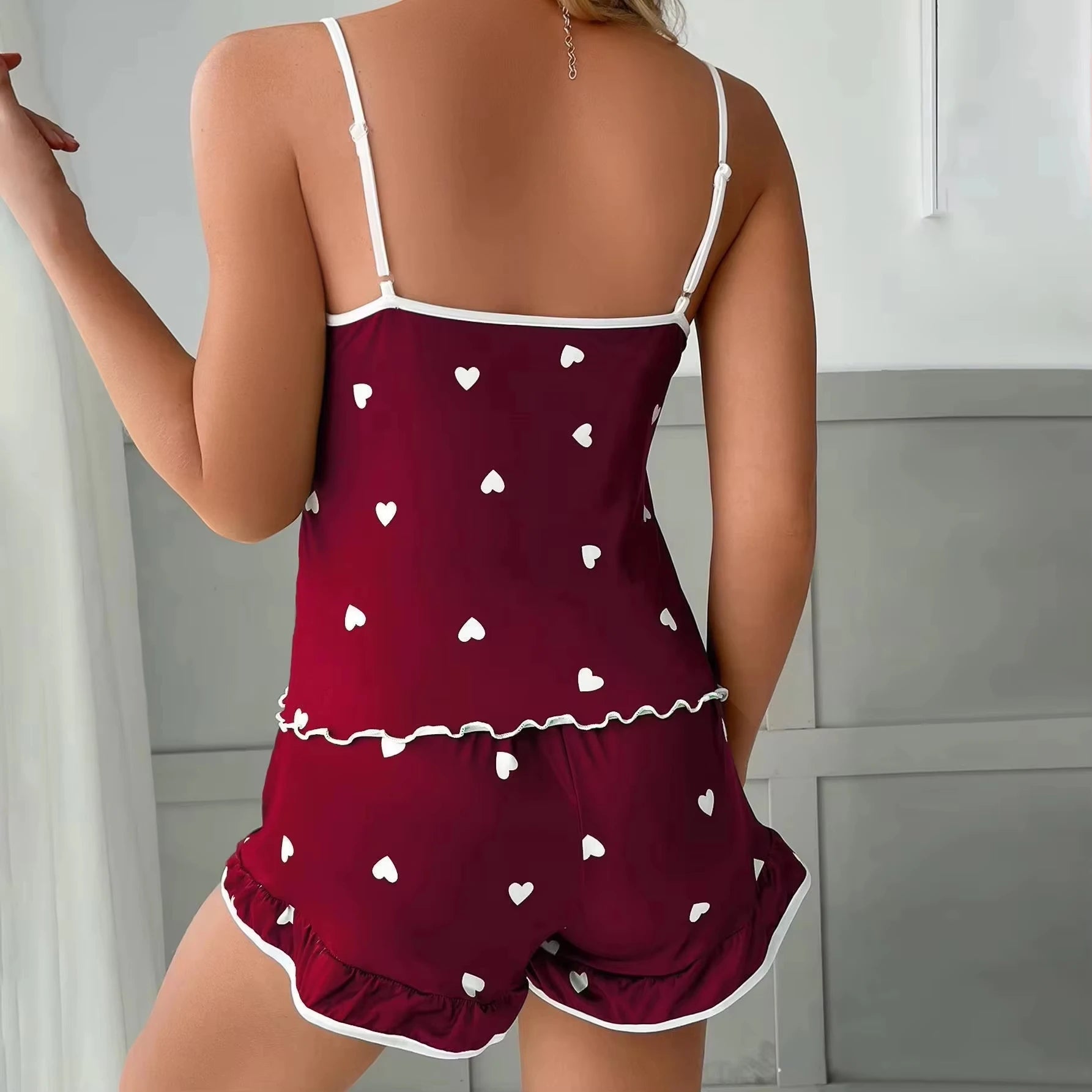 Summer Sleepwear Women Sleepwear Sleeveless Shorts Set 2 PieceS Lace Sleepwear Vest Sleeping Home Clothes New Valentine's Gift Peaceful Pleasures Health and Wellness