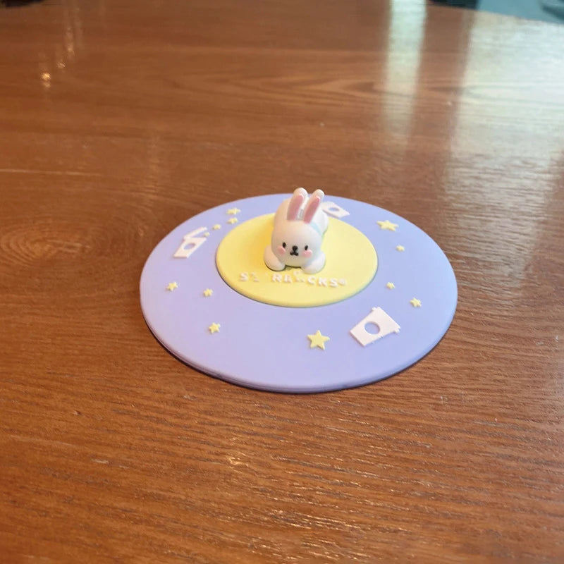 Food-grade Silicone Cup Cover Drinking Cup Cover Cute Cartoon Dustproof Universal Cup Cover Coffee Cup Cover Peaceful Pleasures Health and Wellness 21