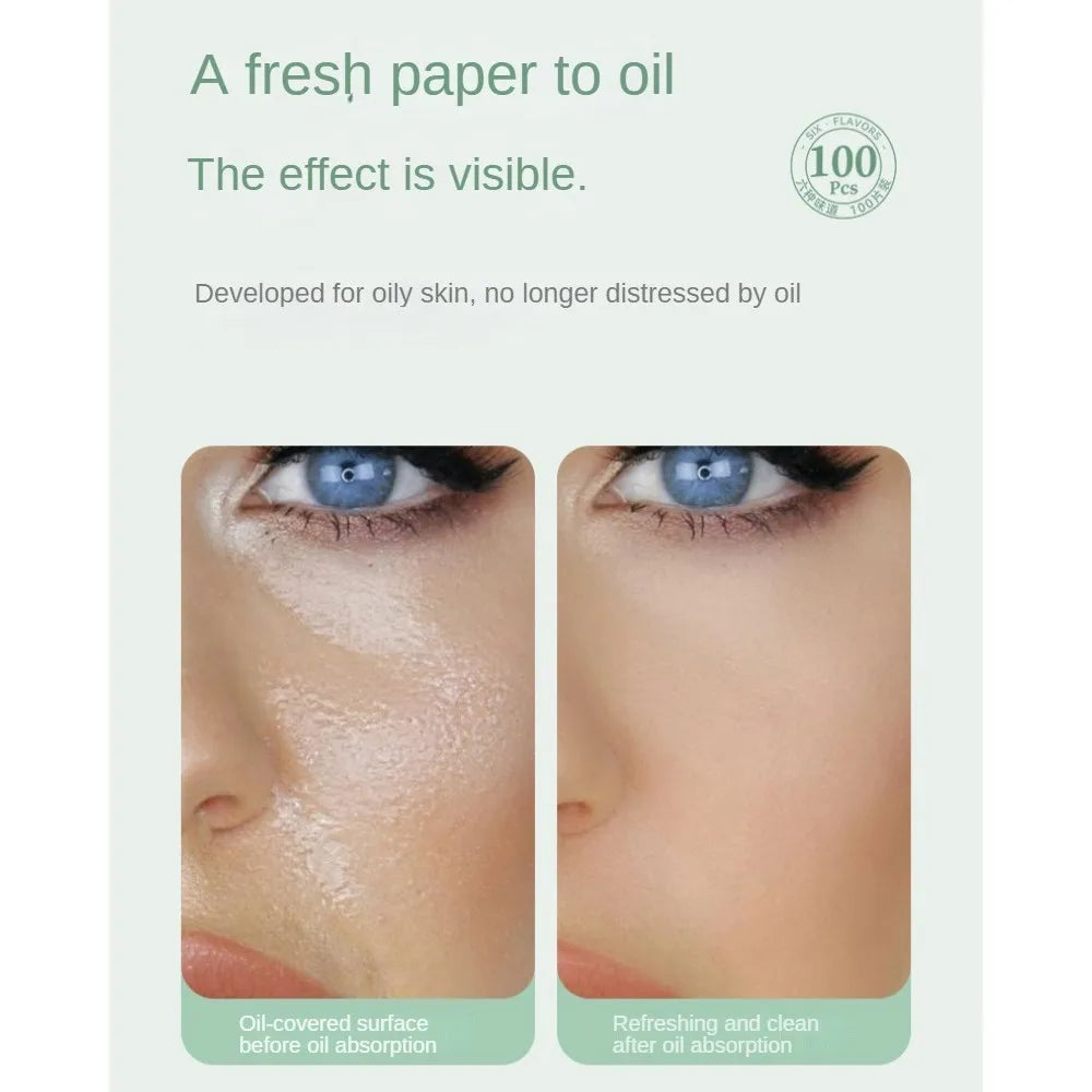 100 Pieces Fragrance Facial Oil-absorbing Paper for T-zone Oil Control Peaceful Pleasures Health and Wellness