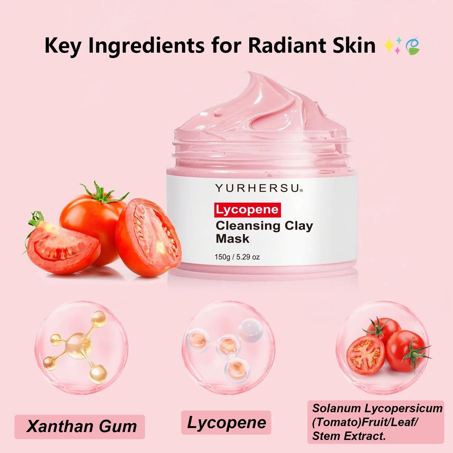 YURHERSU Lycopene Mud Face Mask – Moisturizing Cream 150g