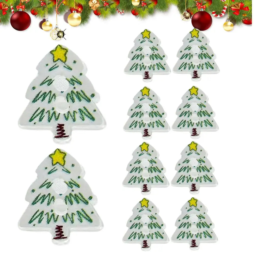 Christmas Buttons For Crafts 10-Piece Tree-Shaped Decoration Pin Ornament 2D Acrylic Christmas Craft Supplies For Holiday Peaceful Pleasures Health and Wellness China Mainland 06