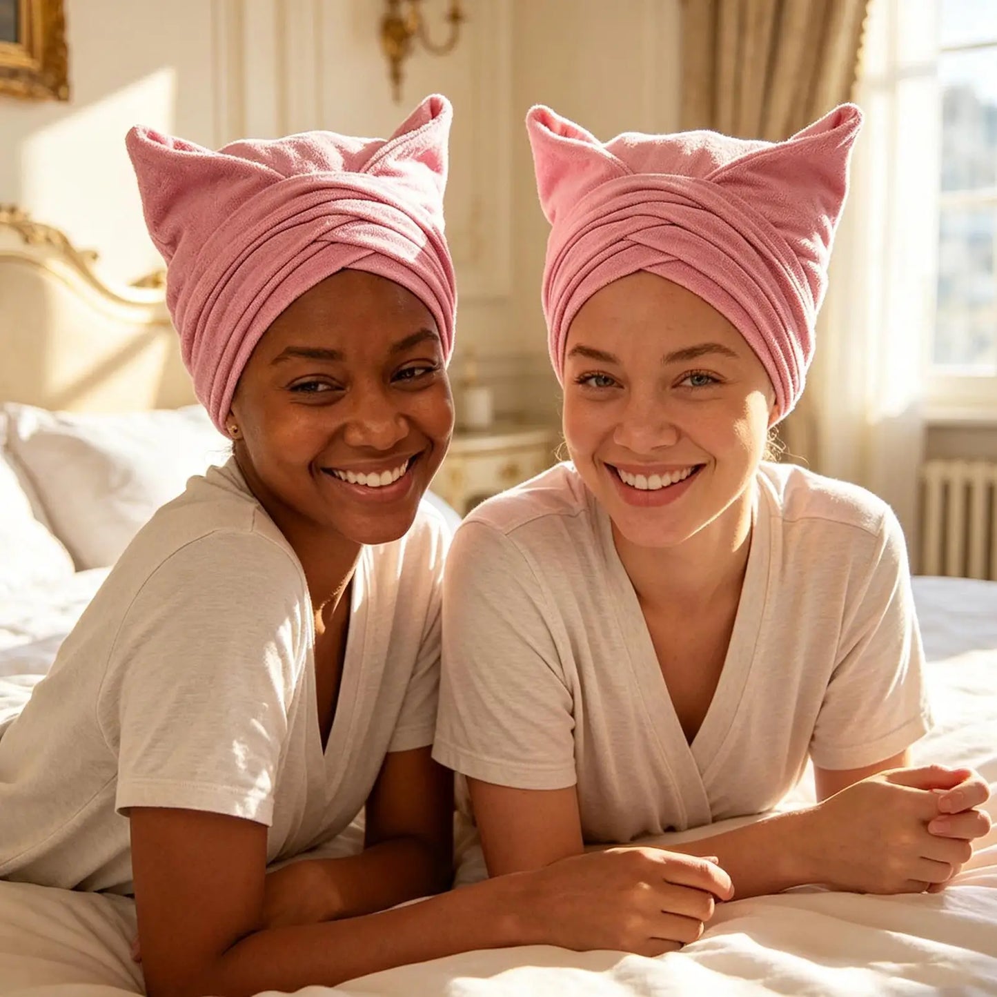 Soft Anti Frizz Hair Towel Super Absorbent Hair Turban Towel for Women Shower Travel Bathroom Apartment Wet Curly Long Short Peaceful Pleasures Health and Wellness