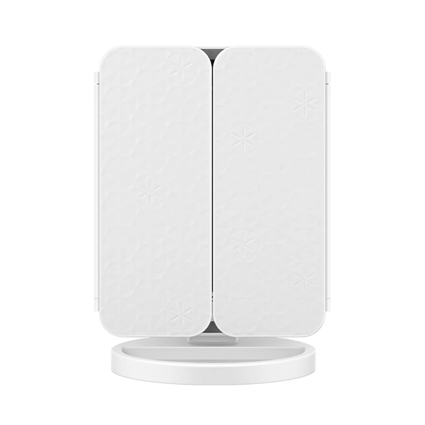 LED Tri-Fold Desktop Makeup Mirror | Touch Dimmer & 180° Stand