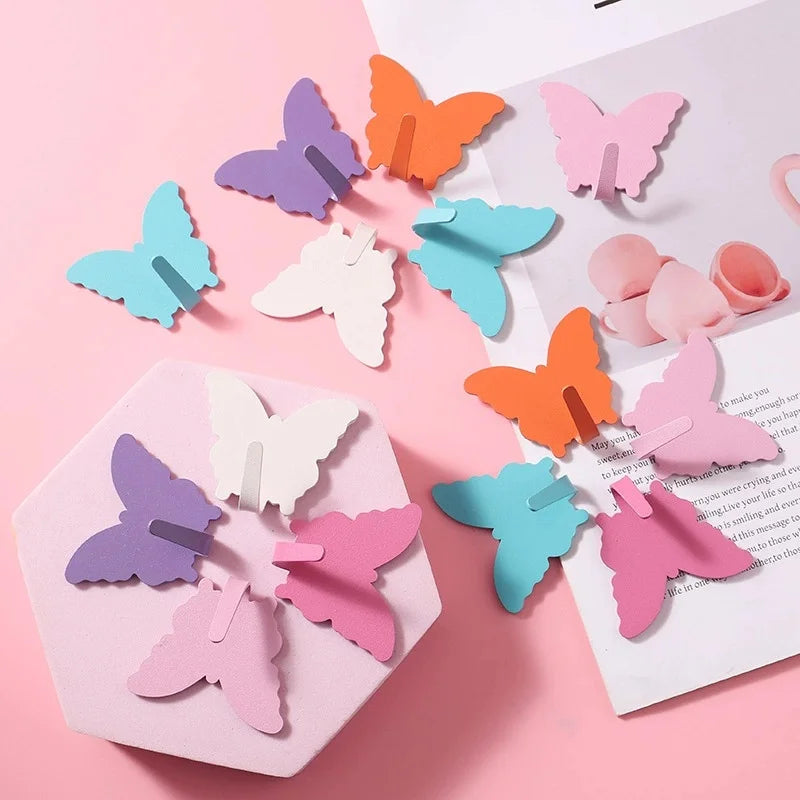 3-Pack Butterfly Wall Hooks Self-Adhesive Decorative Hangers