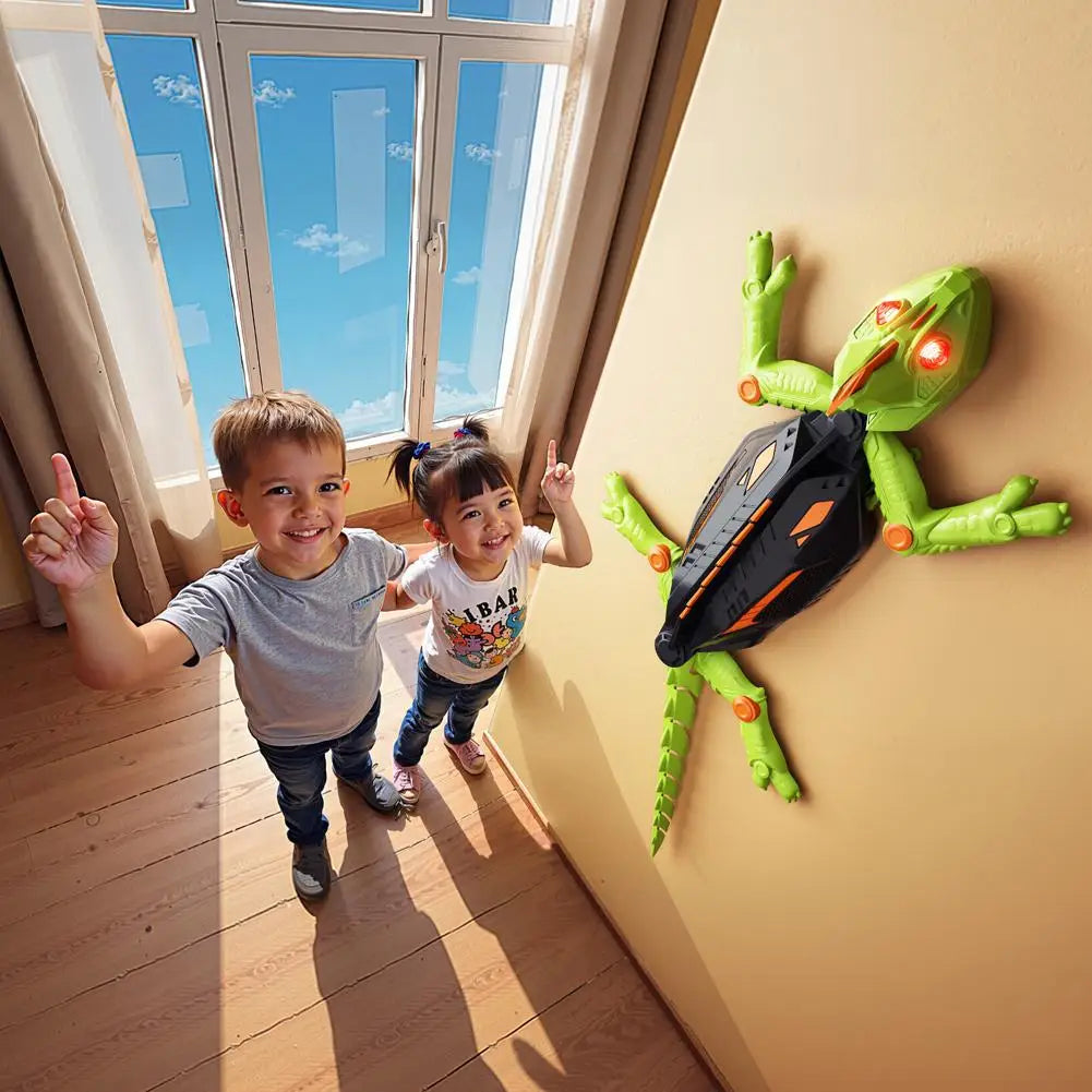 RC Wall Climbing Gecko Robot Toy | LED Eyes, 25 ft Remote