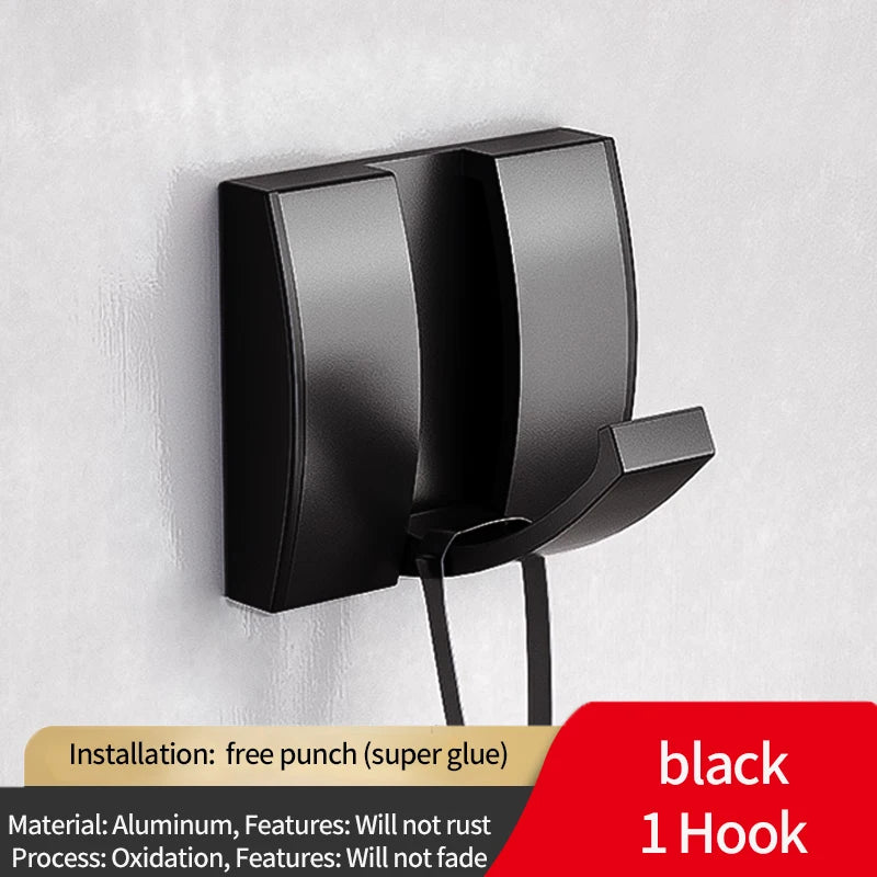 YUNJIEYA 6-Hook Folding Wall Hook Rack – Bathroom & Kitchen