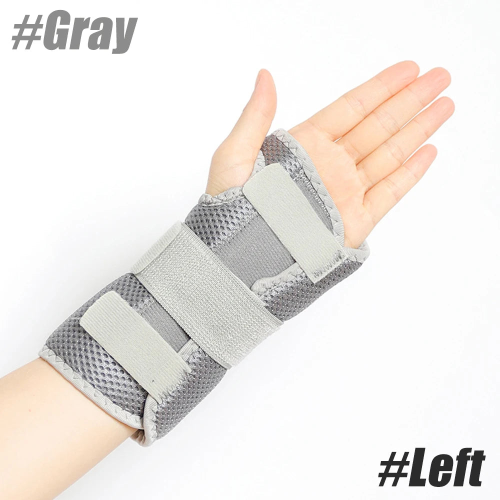 1PC Wrist Brace for Carpal Tunnel Relief – Doctor-Developed Night Support with 2 Splints, Adjustable Compression for Arthritis Peaceful Pleasures Health and Wellness Gray-Left-1PCS