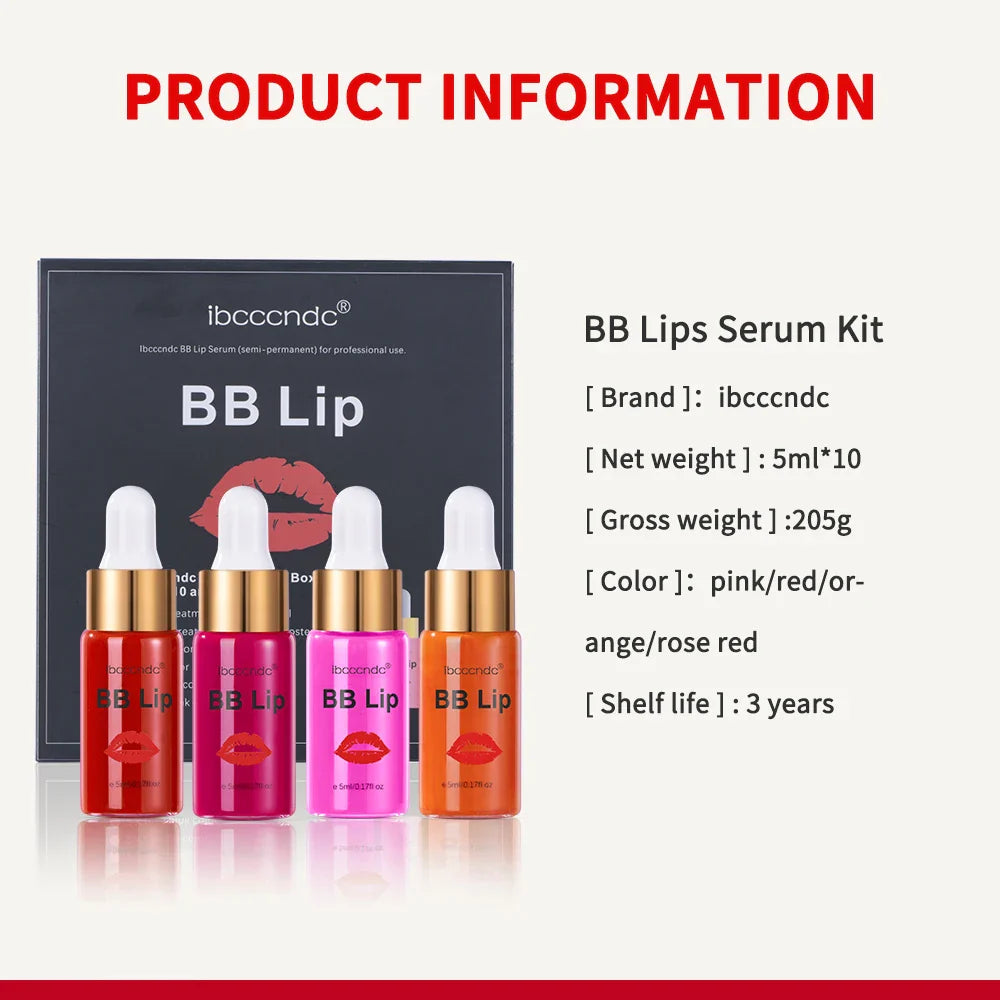 BB Lips Ampoule Serum Starter Set – Semi-Permanent Tinted Lip Gloss Lip Serum Kit Oasis Select